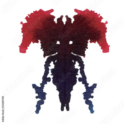 Rorschach inkblot test isolated on white background, vector illustration.

strange  ink stain for  psychiatric method texture 