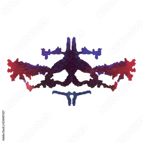 Rorschach inkblot test isolated on white background, vector illustration.

strange  ink stain for  psychiatric method texture 