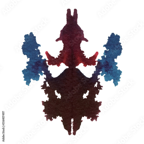 Rorschach inkblot test isolated on white background, vector illustration.

strange  ink stain for  psychiatric method texture 
