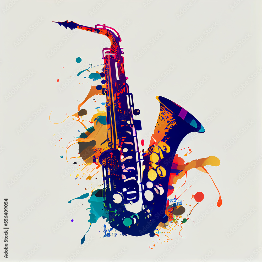 Abstract background of a saxophone - obrazy, fototapety, plakaty 