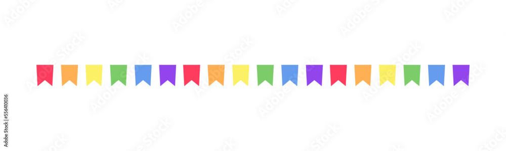 Rainbow flag garland bunting divider simple vector illustration clipart Rainbow flag garland bunting divider simple vector illustration clipart