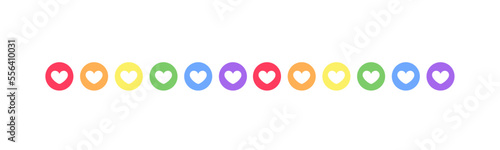Rainbow hearts pride month garland bunting divider simple vector illustration clipart