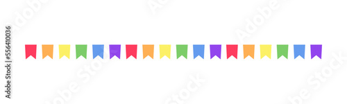 Rainbow flag garland bunting divider simple vector illustration clipart