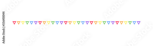 Rainbow hearts pennant garland bunting divider simple vector illustration clipart