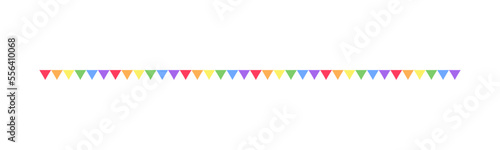 Rainbow pennant garland bunting divider simple vector illustration clipart