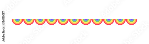 Rainbow scalloped garland divider simple vector illustration clipart