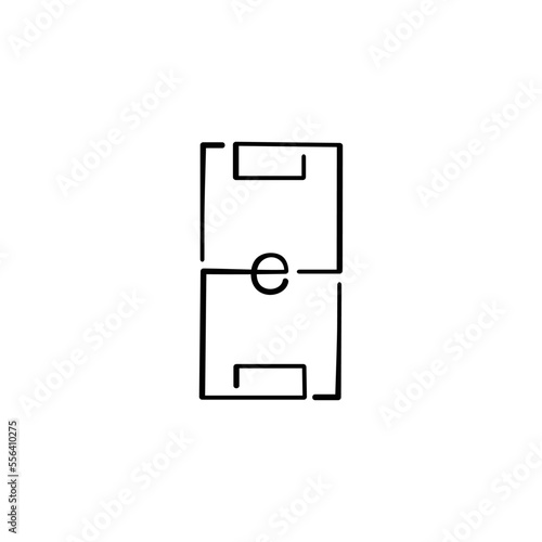 Soccer Field Line Style Icon Design