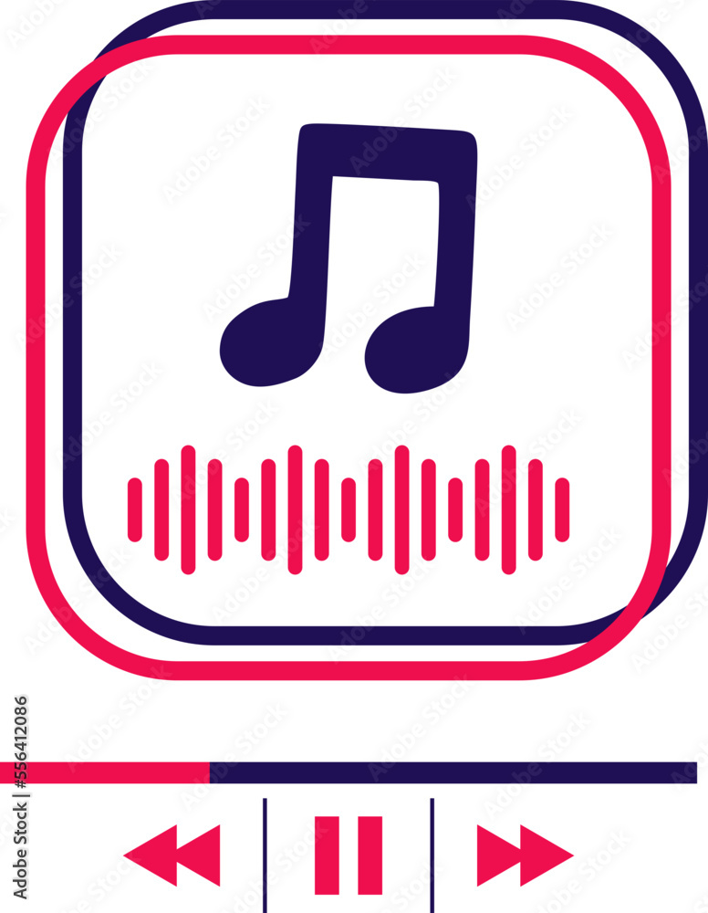 Music Player Frame Line Vector Music Player Frame Line Vector