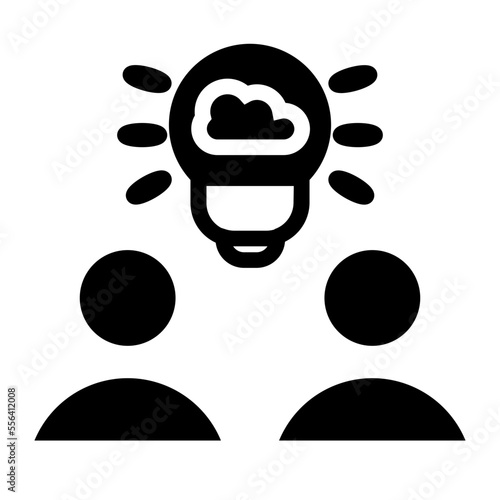 Icon Peoples Sharing Innovation Black Fill Icon Vector