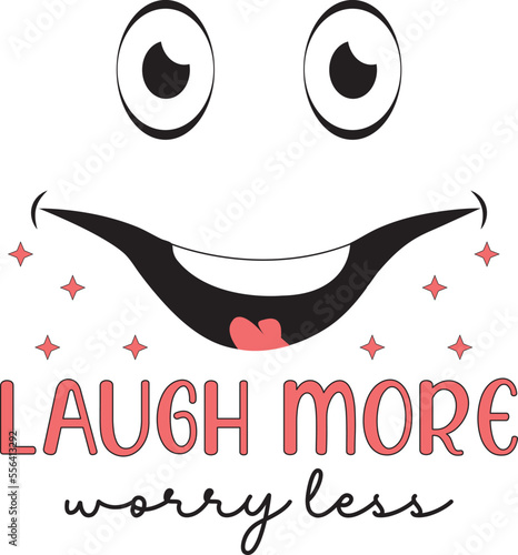 laugh more worry less фототапет