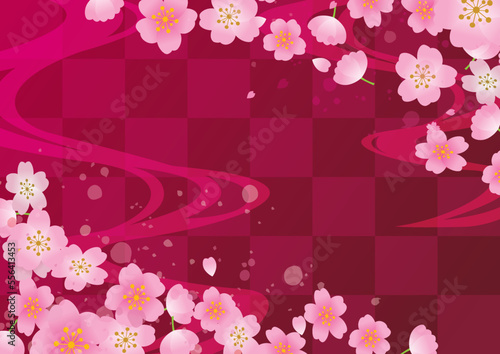 桜　春　和風　フレーム枠  背景
