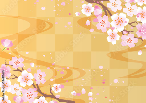 桜　春　和風　フレーム枠  背景

