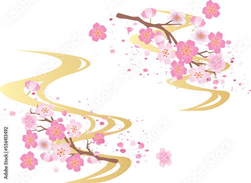 桜　春　和風　フレーム枠  背景
