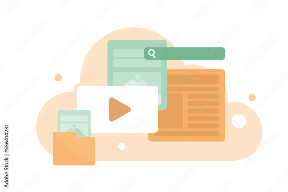 Cloud storage flat concept vector illustration. Keeping digital content. Editable 2D cartoon object on white for web design. Collect files. Database creative idea for website, mobile, presentation Cloud storage flat concept vector illustration. Keeping digital content. Editable 2D cartoon object on white for web design. Collect files. Database creative idea for website, mobile, presentation