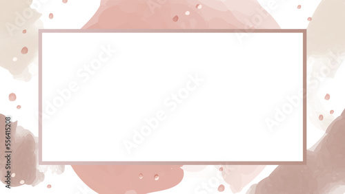 水彩筆風跡柔らかなくすみ背景フレームイラスト