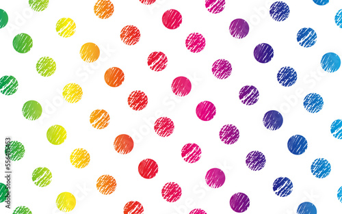 Colorful polka-dot pattern with hand-painted brushes.for background usage.