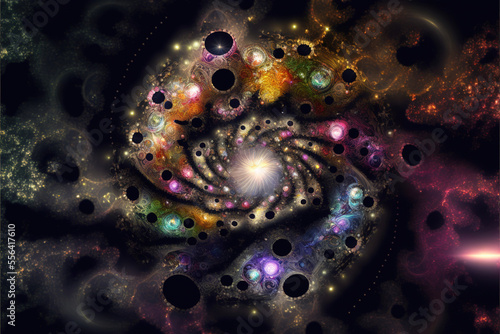An abstract fractal pattern wallpaper in the universe Generative AI