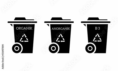Trash icon illustration. Stock vector.