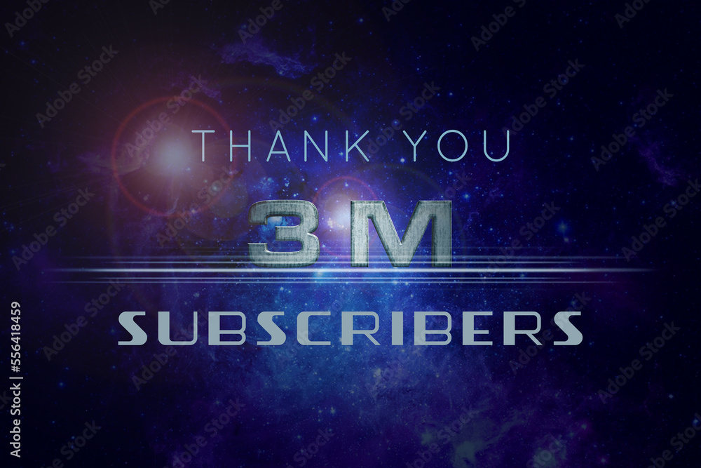 3 Million  subscribers celebration greeting banner with Star Wars Design
