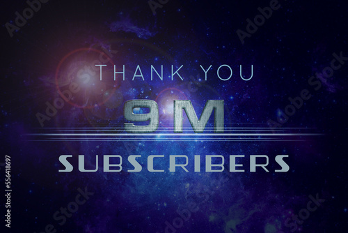 9 Million  subscribers celebration greeting banner with Star Wars Design