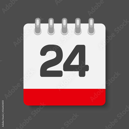 Icon page calendar day - number 24