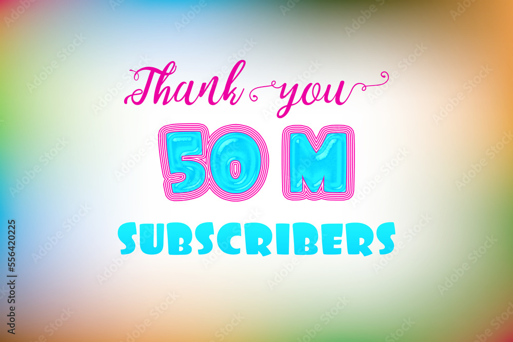 50 Million  subscribers celebration greeting banner with Jelly Design