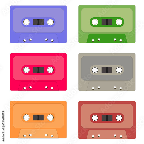 collection of tape cassettes in different colors