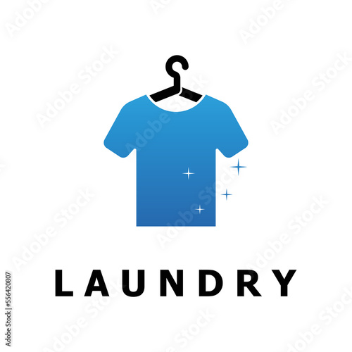 laundry logo vector with slogan template