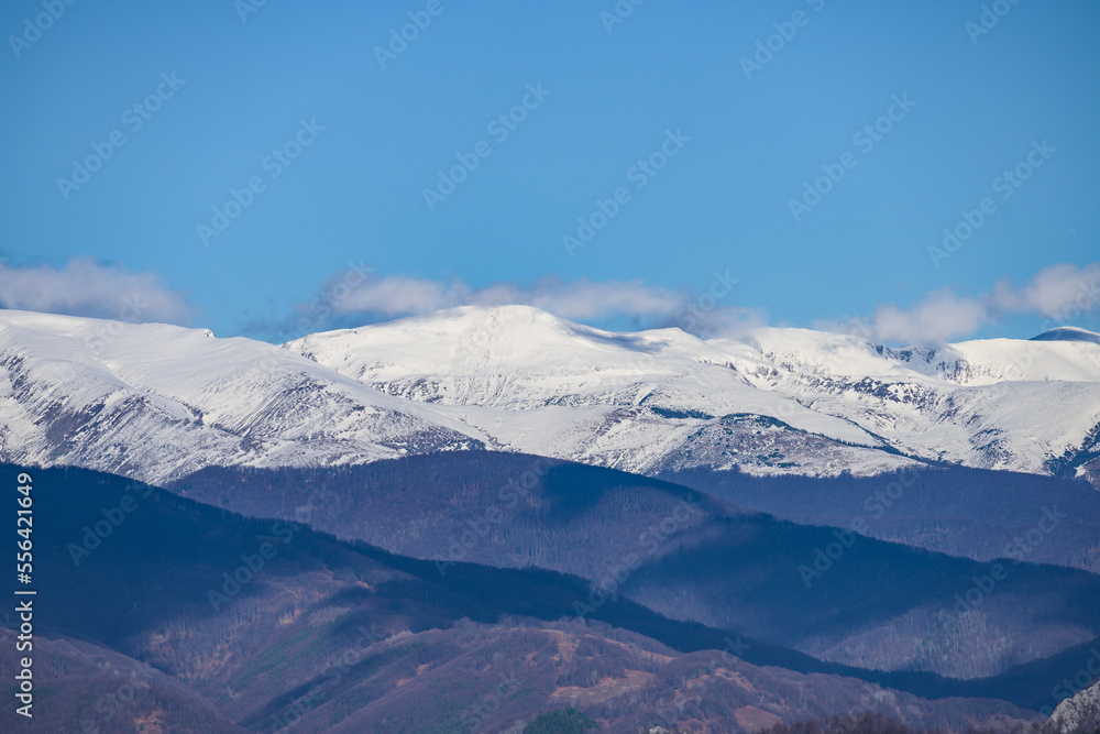 Mountains covered with snow