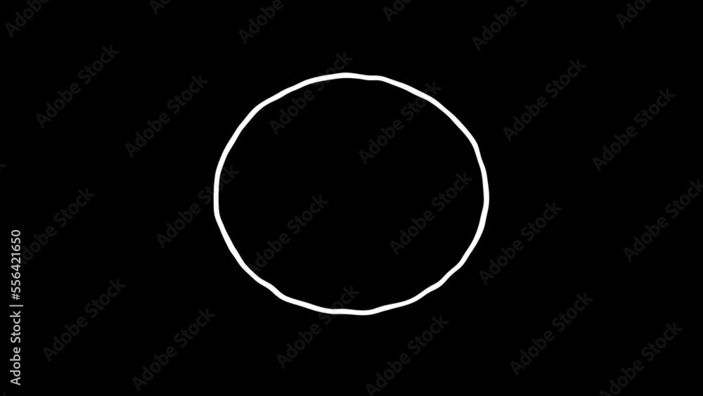 Circle frame. White Highlight Elements. Doodle loop animation. doodle style on transparent background. Jittery Artistic Motion. scribble seamless loop animation.