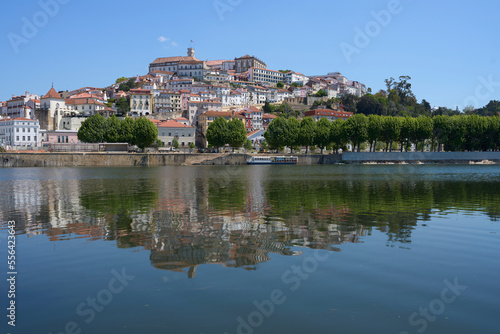 Scenic Coimbra city at Mondego river in Portugal