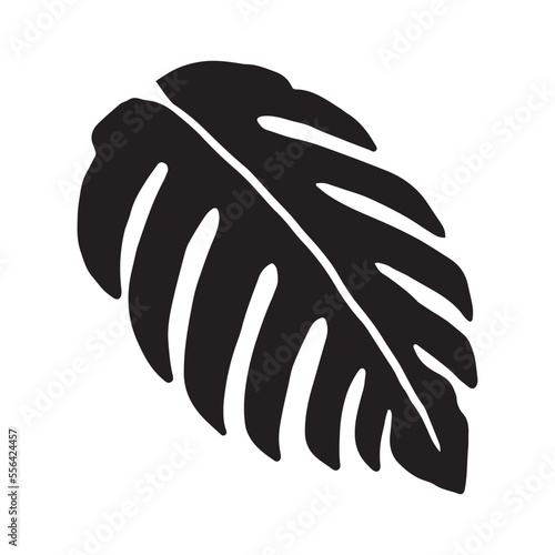Tropical leaf plant silhouette icon