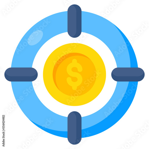An editable design icon of financial target 