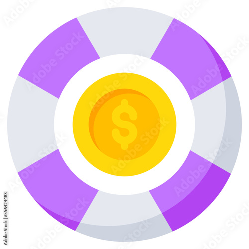 An editable design icon of financial rescue 