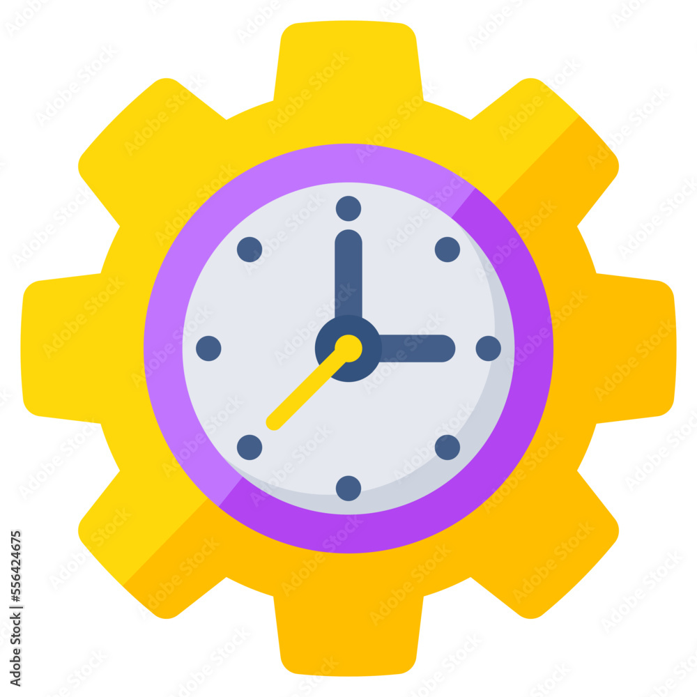 Vector design of time management, clock inside gear Vector design of time management, clock inside gear