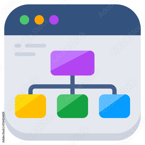 Concept flat design icon of  hierarchy