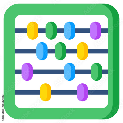     A frame of counting beads, icon of abacus 
