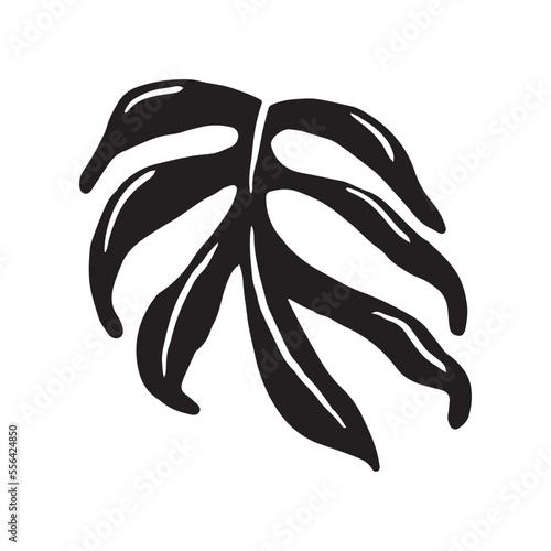 Tropical leaf plant silhouette icon