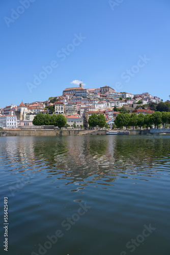 Beauty Coimbra city at Mondego river in Portugal - vertical