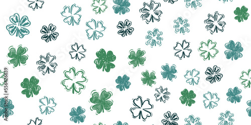 Saint Patricks Day, festive background with flying clover.