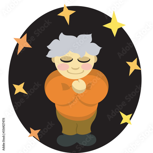 a gray-haired man wishing on the stars