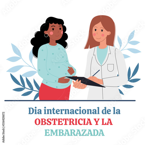 Hand drawn dia internacional de la obstetricia y la embarazada illustration