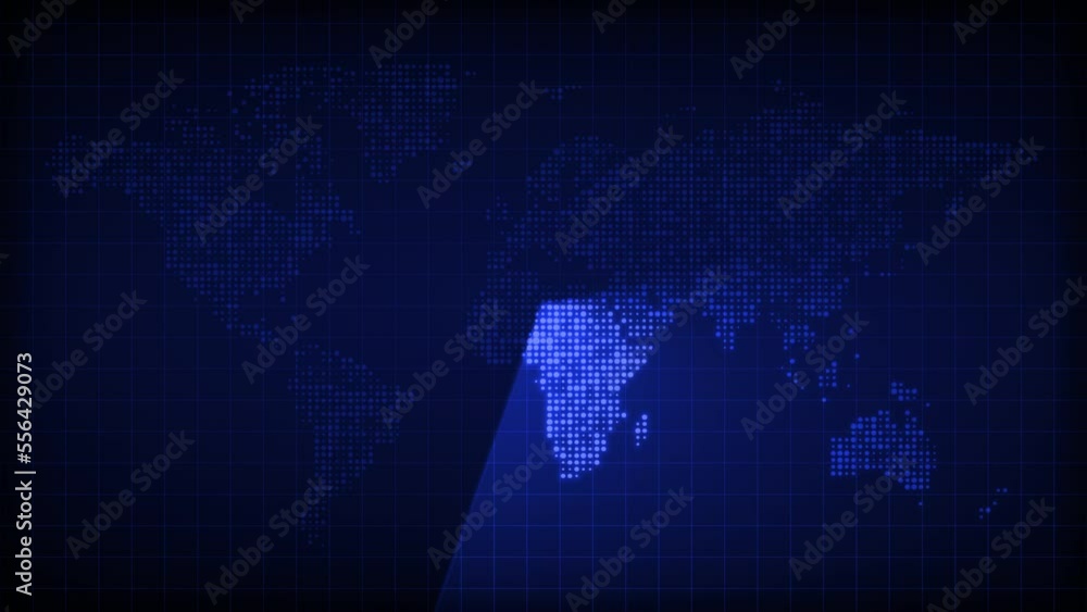 World map radar. Looping 4k animation World map radar. Looping 4k animation