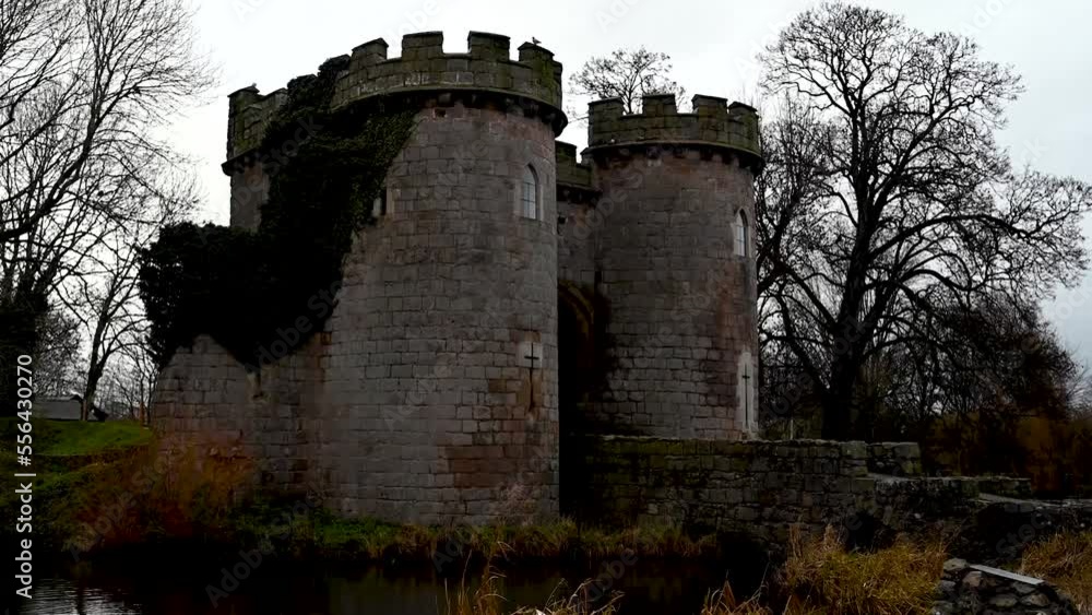 View towards the entrance of Whittington Castle, Oswestry, Shropshire, United Kingdom View towards the entrance of Whittington Castle, Oswestry, Shropshire, United Kingdom
