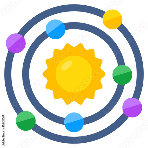 Modern design icon of solar system 