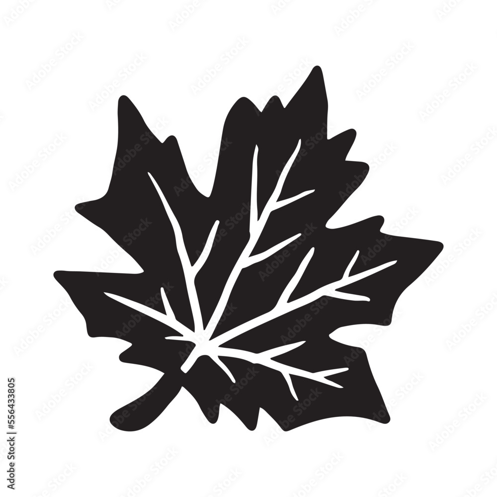 Dry autumn leaf silhouette icon Dry autumn leaf silhouette icon