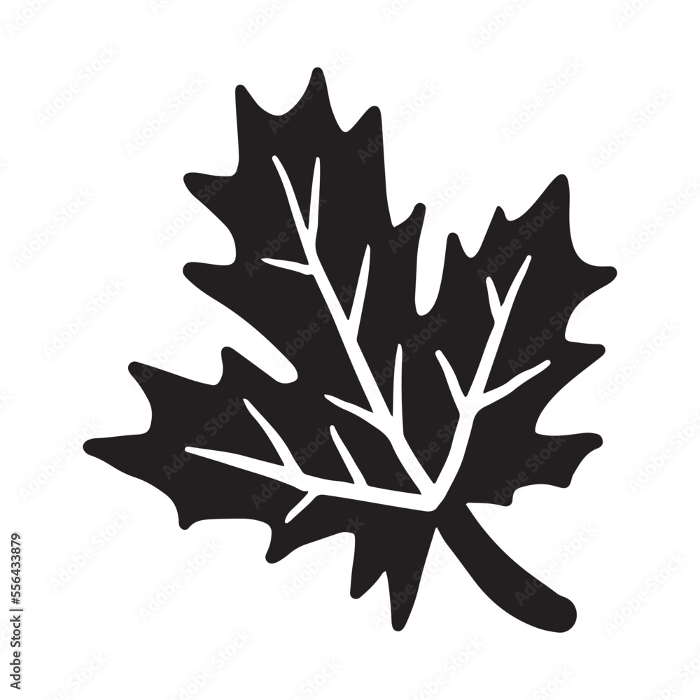 Dry autumn leaf silhouette icon Dry autumn leaf silhouette icon