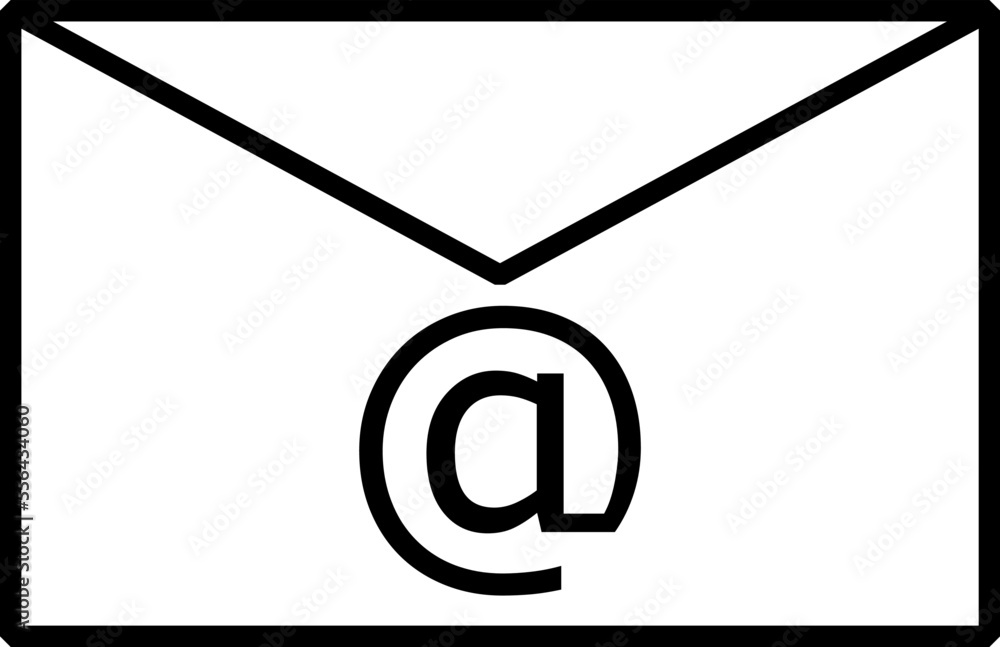 Envelope outline and stamp e-mail
