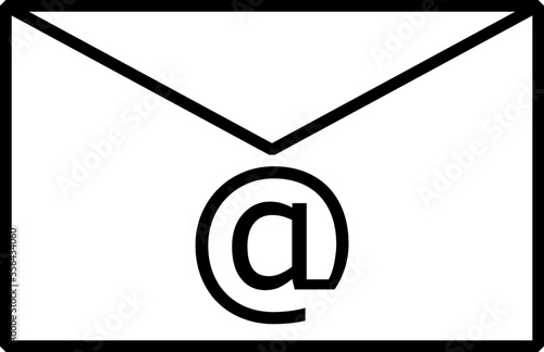 Envelope outline and stamp e-mail