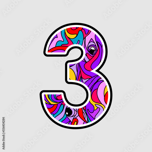 illustration of numbers for counting days or counting anything for poster template in abstract style